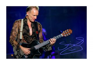 Sting 2 The Police Singer A4 Signed Photograph Picture Poster Choice Of Frame