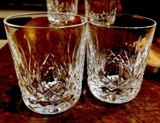 Pair (2) Waterford Crystal Lismore 4 Oz Juice Double Shot 2 7/8” Glasses Ireland