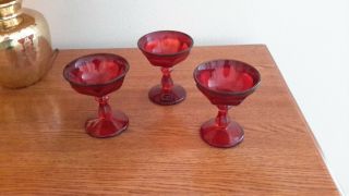 Imperial Old Williamsburg 3 Red Champagne/tall Sherbert Glasses
