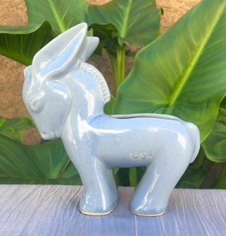 Vintage Mccoy Pottery Light Blue Gloss Stretch Donkey Mule Planter