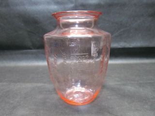 Vintage Pink Depression Glass Princess 8 " Vase Hocking Glass Co.  1931 - 1935 Rare