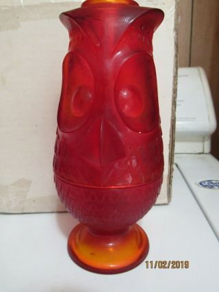Vintage Glassware,  Red Owl,  Viking Lamp