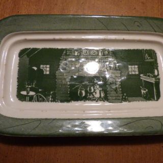 Royal (USA) COLONIAL HOMESTEAD GREEN 1/4 Lb Covered Butter Dish 642841 4