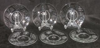 Set Of (6) Vintage Ajka Crystal Csopak Pinwheels Bread/butter Side Plates