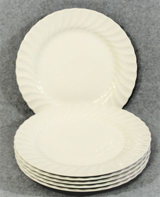 Set Of 6 Johnson Brothers England Regency White Swirl Dinner Plates 9 - 3/4 "
