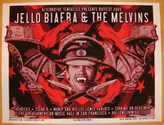 2005 Jello Biafra & The Melvins - Silkscreen Concert Poster By Richie Goodtimes