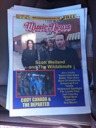 Scott Weiland Last Concert Newspaper Stone Temple Pilots Rare Vr Dec 11 Houston