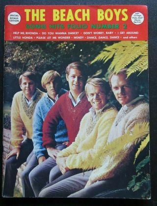 Beach Boys Song Hits Folio No 2 32 Pg Music Book With Pics 1965 9x12