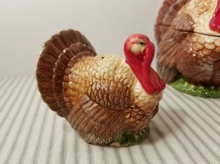 SPODE Woodland Turkey 2005 Centerpiece Covered Dish AND Salt & Pepper Shakers 2