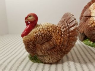 SPODE Woodland Turkey 2005 Centerpiece Covered Dish AND Salt & Pepper Shakers 3