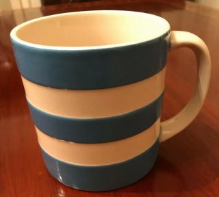 Cornishware Mug Blue White Stripes T G Green 15 Ounces