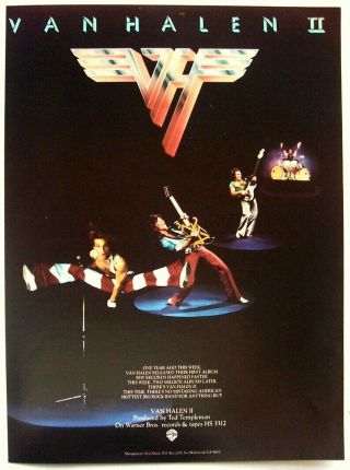 Van Halen 1979 Poster Advert Second Ii Album David Lee Roth
