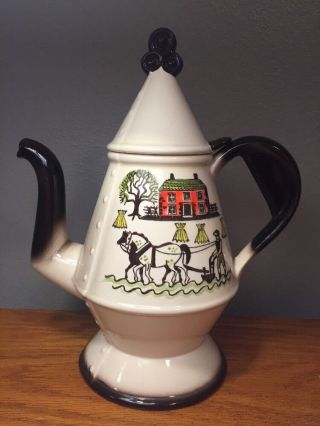 Metlox Poppytrail Coffee Tea Pot - Homestead Provincial
