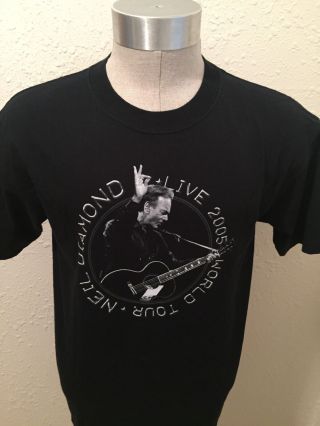 Neil Diamond Live 2005 World Tour Concert Black T Shirt Mens Medium M