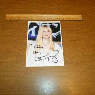 Elle Fanning Is An American Actress And Model Hand Signed 5 X 7 Photo