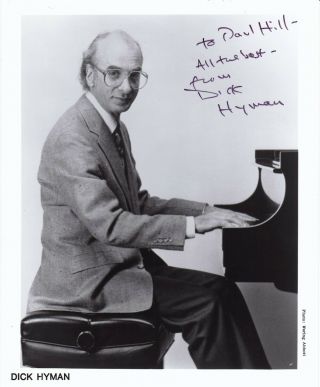 Jazz Pianist Dick Hyman Autograph Signed Vintage Glossy Publicity Photo