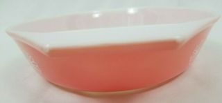 Vintage Pyrex Pink Daisy Divided Casserole Dish 1.  5 Quart with Glass Lid 3