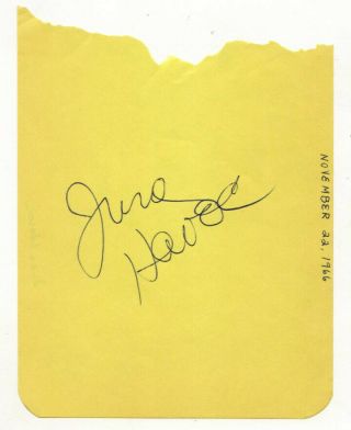 June Havoc Cut Signature Autograph My Sister Eileen Gentleman 