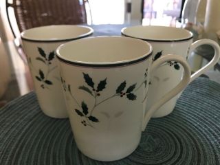 Mikasa Bone China Holiday Splendor Coffee Mug/cup Set Of 3 Nearly Cond