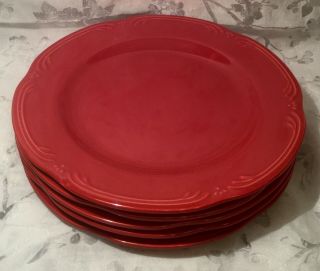 Pfaltzgraff Winterberry Ruby Red Dinner Plates (5)