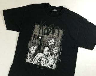 Korn Sick & Twisted 2000 Tour T Shirt Concert Metal Band Size Large Black