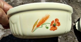 Hall’s Pottery Covered Casserole Dish Orange Poppy Design Vintage USA made 5