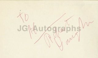 Robert Vaughn - Tv Actor " The Man From U.  N.  C.  L.  E " - Authentic Autograph On Card