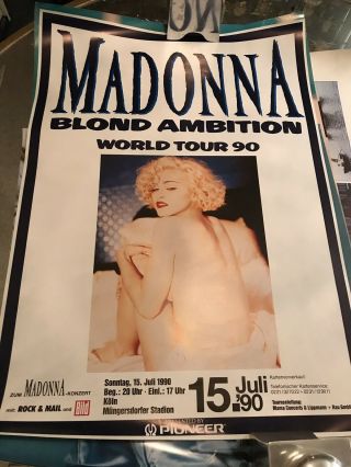 Madonna Blond Ambition World Tour 1990 Pioneer Promo Poster
