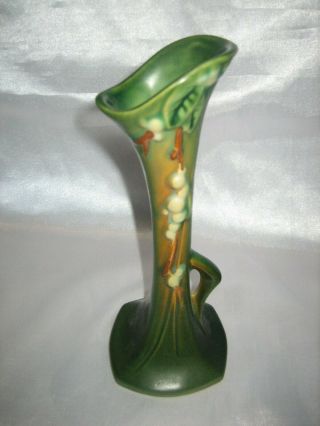 Vintage Green Roseville Snowberry Bud Vase Ibv - 7