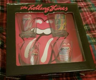The Rolling Stones 50 Years Collectors Shot Glass Set Of 4 Rare Nip