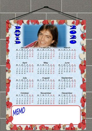 David Cassidy 2020 Calendar & Dry Wipe Memo Board Novelty 2020 Calendar
