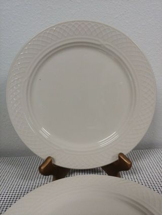 (4) Homer Laughlin Gothic Dinner Plates 10” Bone Ivory White Stoneware 2