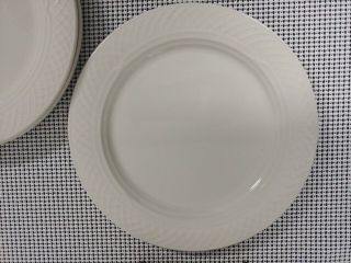 (4) Homer Laughlin Gothic Dinner Plates 10” Bone Ivory White Stoneware 5