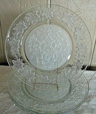 Princess House Crystal Frosted Center Dinner Plates Set Of 4 511
