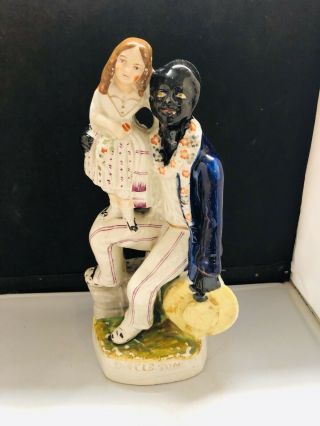Antique Uncle Tom Little Eva Porcelain Figurine Staffordshire Unmarked