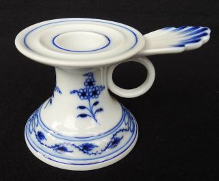 Antique Meissen Blue Onion Miserly Candlestick Candle Holder Rare Made Germany