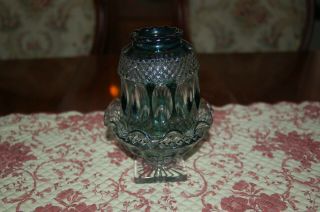 Vintage Westmoreland 2 Piece Green Flash (or Stain) Glass Fairy Lamp