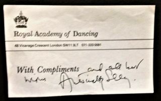Antoinette Sibley.  Signed Compliment Slip.  The Royal Ballet.  Prima Ballerina,