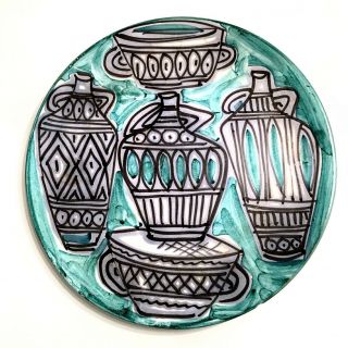 Mid Century Modern Raymor Art Pottery Ceramic 12 Inch Plate Dish Italy
