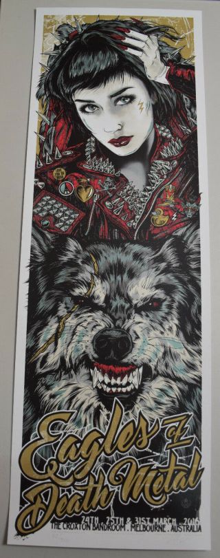 Eagles Of Death Metal Melbourne Rhys Cooper 2016 Poster Not Cd Vinyl Shirt
