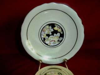 Paragon Tea Cup and Saucer DW H.  M.  Queen Mary Yellow Black Flowers Floral 2