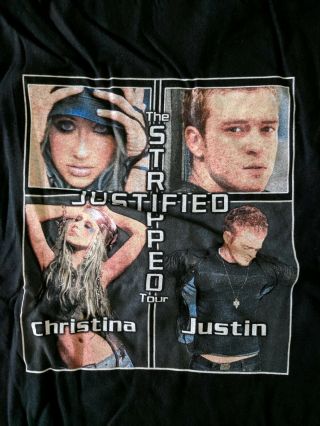 Rare Justified/stripped 2003 Tour Concert T - Shirt; Nos Size L,  Never Worn/washed