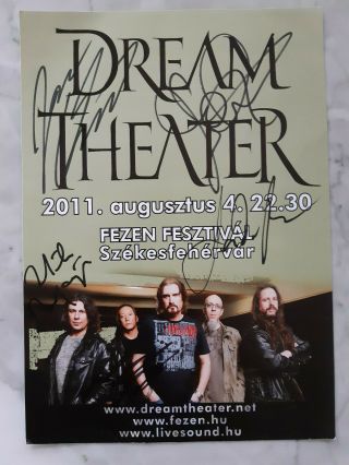 Signed Dream Theater Mini Poster (size A4) Tour 2011