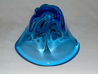 VINTAGE MID CENTURY MODERN ITALIAN MURANO AQUA BLUE ART GLASS VASE BOWL A, 3