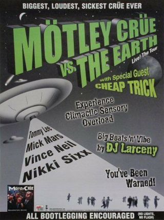 Motley Crue " Vs.  The Earth " U.  S.  Promo Poster For Tour & " Generation Swine "