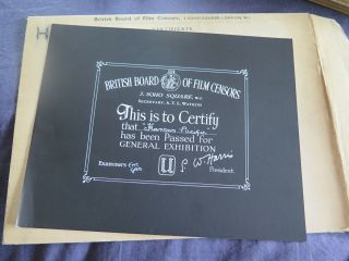 British Bbfc Film Certification Card Kansas Pacific 1953 Sterling Hayden Western