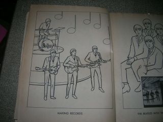 VINTAGE 1964 THE BEATLES OFFICIAL COLORING BOOK W/ BLACK & WHITE PHOTOS 5