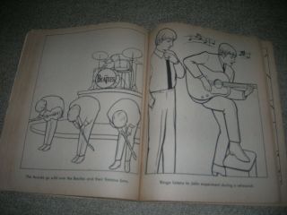 VINTAGE 1964 THE BEATLES OFFICIAL COLORING BOOK W/ BLACK & WHITE PHOTOS 8