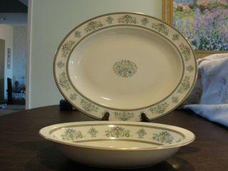 Minton Hanley Oval Platter 13 3/4 " And Oval Bowl 10 7/8 "