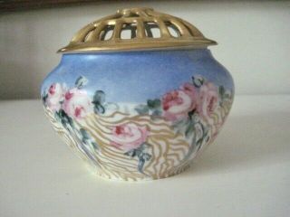Antique Rs Germany Flower Frog Vase Porcelain Centerpiece Dish